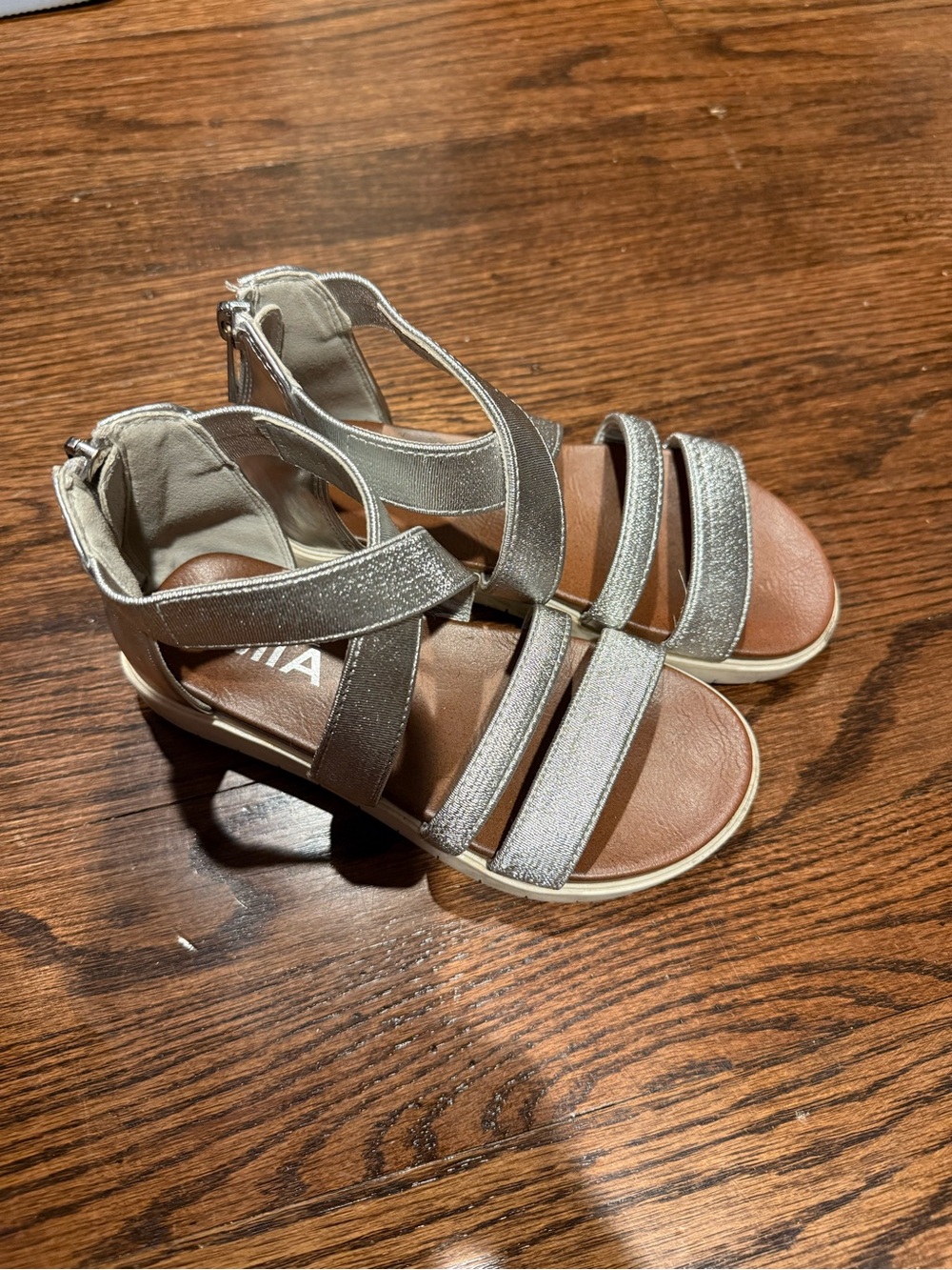 MIA Metallic Silver Strappy Girls' Sandals